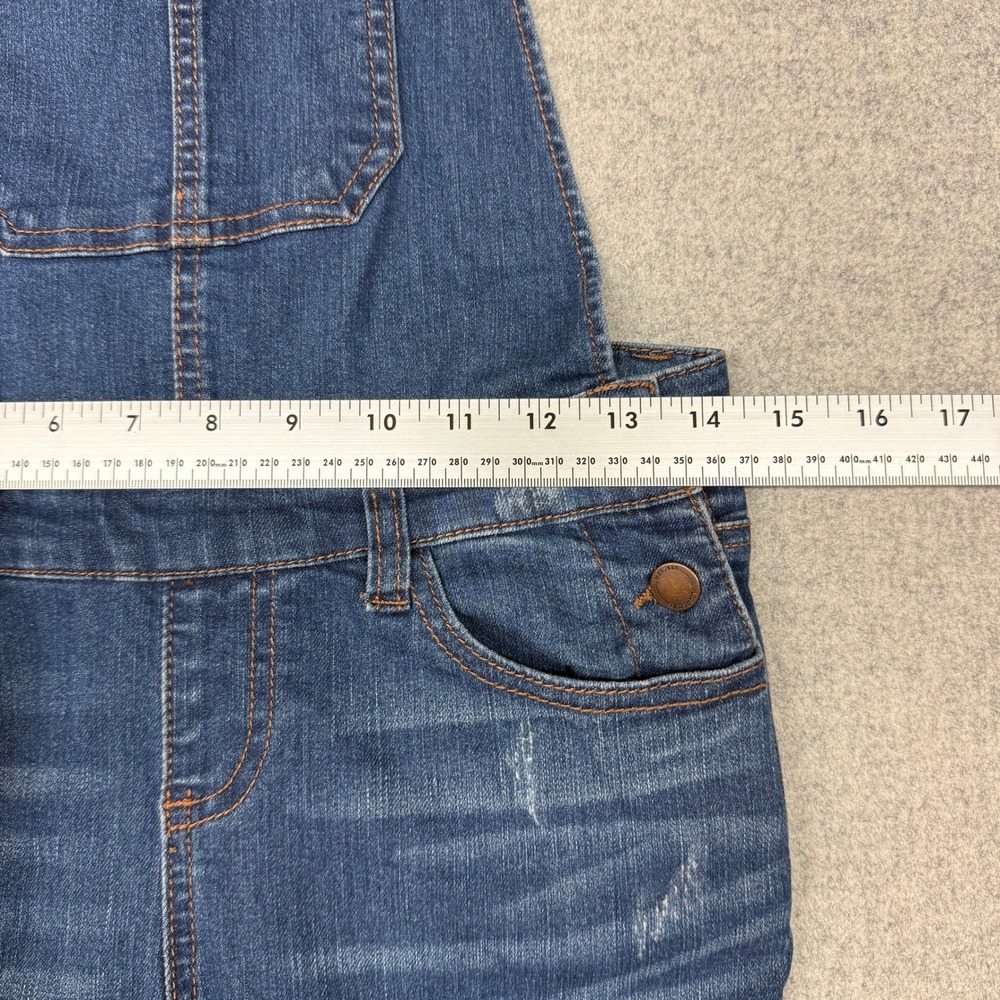 Wax Jean Distressed Denim Overalls Small Dark Blue Ripped Slim Stretch 90092 - Picture 5 of 10